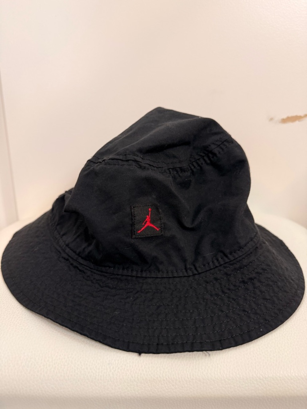 Jordan Black Bucket Hat with Red Jumpman Patch NWOT